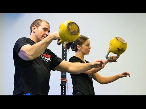 Ivan Denisov and Ksenia Dedyukhina - synchronous 16 kg kettlebell snatch