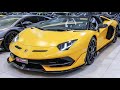 Matte Yellow Lamborghini Aventador SVJ Roadster Exclusive Super Sports Car