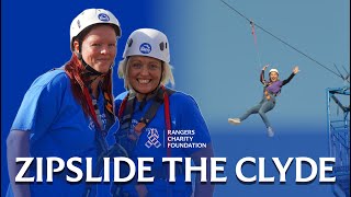 Rangers Supporters take on the challenge and Zipslide the Clyde!