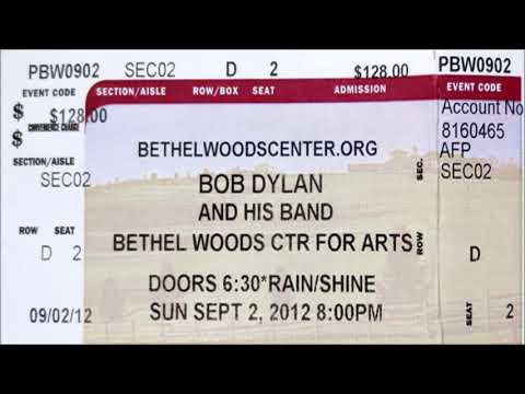 Bob Dylan 2012 US Summer Tour – Bethel USA 2nd September 2012