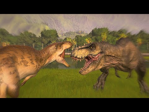 T-Rex vs Acrocanthosaurus - Jurassic World Evolution 2