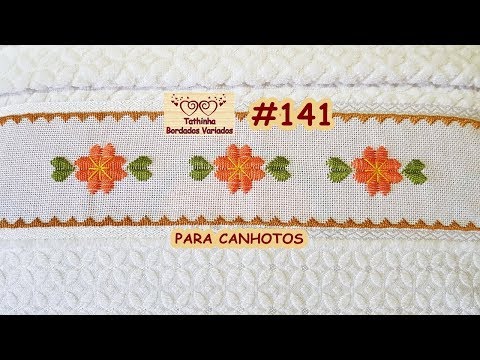 *141* FLOR EM PONTO RETO - CANHOTO - Tathinha Bordados
