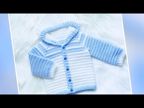Crochet cardigan sweater, hoodie or coat SUPER EASY PATTERN FOR BABY BOYS AND GIRLS James design