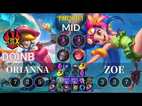 FPX Doinb Orianna vs Zoe Mid - KR Patch 11.1