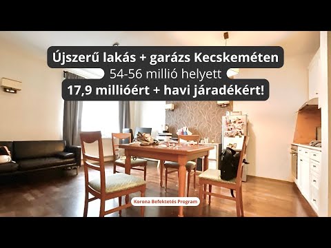 Újszerű lakás + garázs Kecskeméten 54-56 millió helyett 17,9 millióért + havi járadékért! / KBP