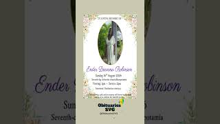 Ender D. Robinson | Funeral Announcement #ObituariesSVG #Obituaries #SVG