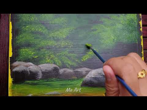 Acrylic  Landscape Painting l acrylic painting for beginners l Mo Art