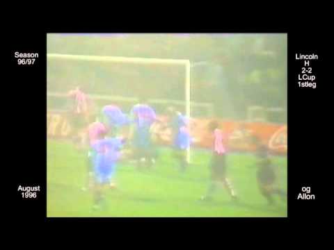 1996 - 97 Hartepool FC 02 D Lincoln LCup 1stleg - og Allon