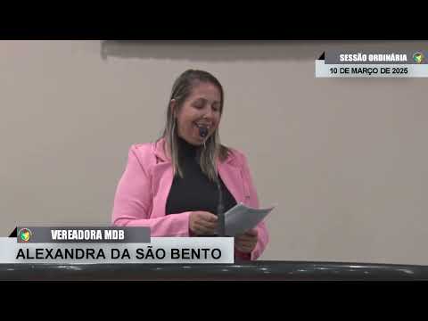CMBTE - USO DE TRIBUNA PELA VEREADORA ALEXANDRA DA SÃO BENTO - MDB