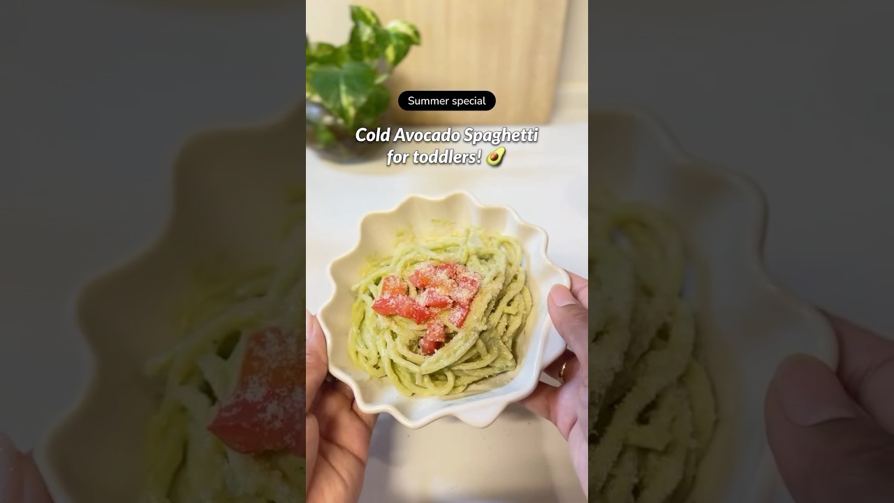 Cold Avocado spaghetti!! 🍝 #summerspecialrecipe #avocadorecipes #toddlermealideas #pasta
