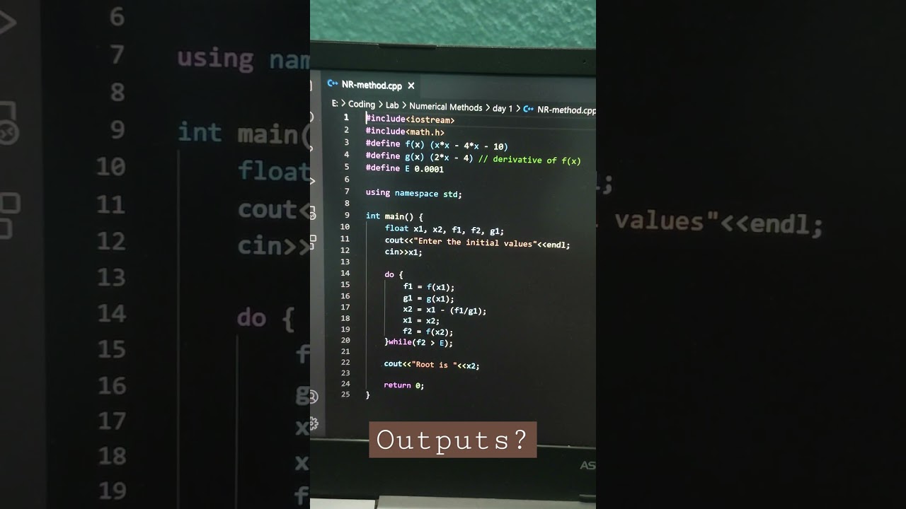 Newton Raphson Method, Output? 🤔