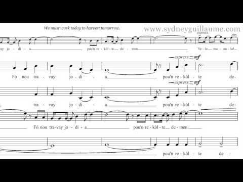 Ranpono by Sydney Guillaume {score video} - SATB Chorus