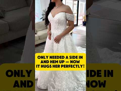 Only needed a side in and hem up — now it hugs her perfectly #WeddingDressAlter#rubyalterations