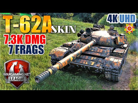 World of Tanks 4k Gameplay ♦ T-62A Skin 7 Frags ♦  WoT Replays 2020