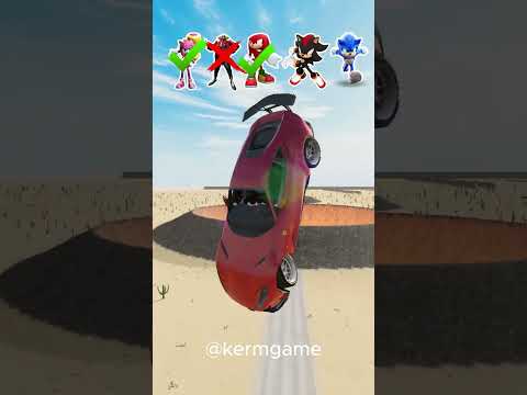 Sonic the Hedgehog Tries to Jump Over the Lava Trap in BeamNG Drive! 🔥