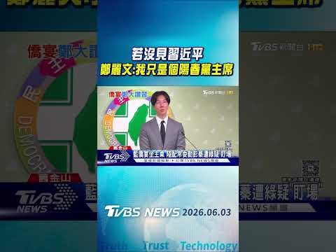 若沒見習近平 鄭麗文:我只是個陽春黨主席｜TVBS新聞 @TVBSNEWS01