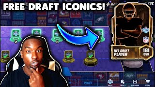 HOW TO GET 3 NFL DRAFT ICONICS FOR FREE IN MADDEN MOBILE 24!