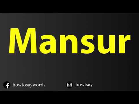 How To Pronounce Mansur