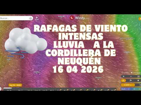 16 04 2026 Clima y rutas cordillera de Neuquén. Mucho Viento y lluvias a cordillera alta.