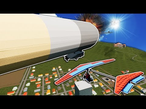 ZEPPELIN VS PLANE DOGFIGHT IN LEGO CITY! - Brick Rigs Multiplayer Gameplay - Lego Plane Challenge
