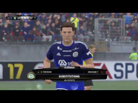 GIF Sundsvall vs Djurgårdens IF - 0-5 - Allsvenskan (Fifa 17, Career Mode)
