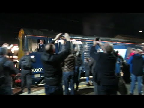 UK: DRS Class 20s 20302 & 20305 at Crewe after working The DRS Class 20 Farewell railtour