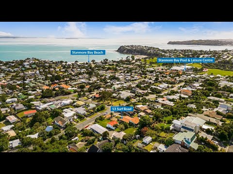 13 Surf Road, Stanmore Bay, Auckland, 4房, 2浴, 独立别墅