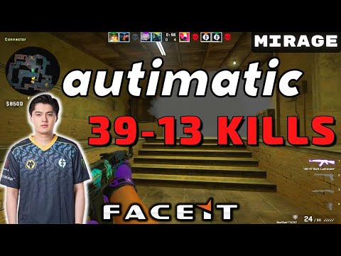 CSGO POV autimatic (39-13) Mirage 𝙒𝙞𝙣 (16-9) / Faceit 20.12.2022