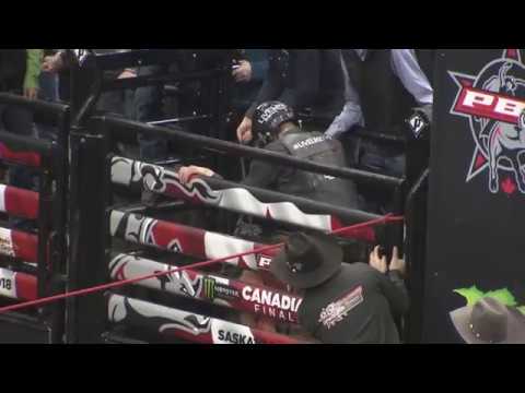 TOP BULL: Happy Camper bucks off Tanner Byrne (PBR)