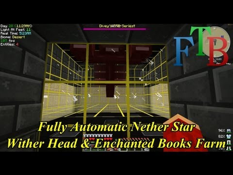Minecraft FTB  Fully Automatic Nether Star, Wither Heads, & Enchanted Books