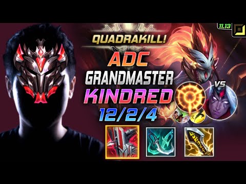GrandMaster Kindred ADC vs Varus - 천상계 원딜 킨드레드 템트리 룬 유령무희 집공 キンドレッド Киндред 永猎双子 鏡爪 - LOL KR 11.13