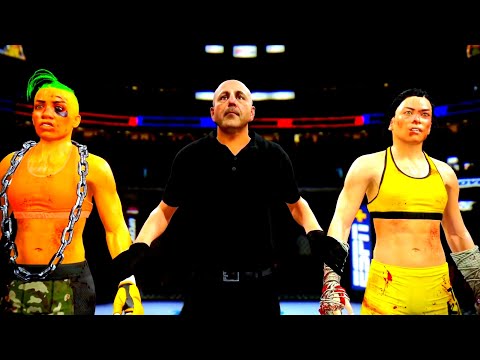 Woman Corn vs. Bruce Lee woman - EA Sports UFC 4