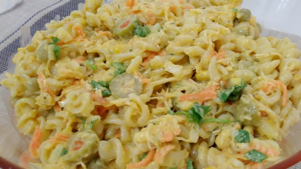 SALADA DE MACARRÃO COM FRANGO | DELICIOSO