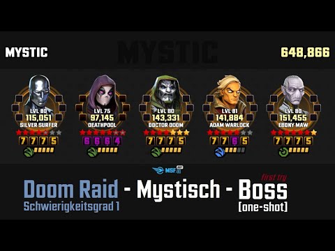 Marvel Strike Force - Doom I - S1 - Mystisch Boss (one-shot) - aller erster Versuch