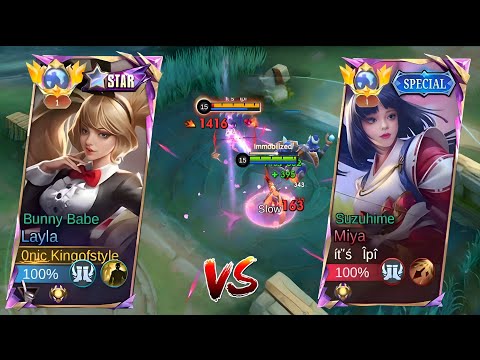 TOP GLOBAL LAYLA VS TOP GLOBAL MIYA | HIGH RANK GAME PLAY!( solo rank ) - MLBB