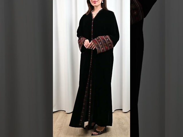 عباية مخمل شتوي بقماش كشميري