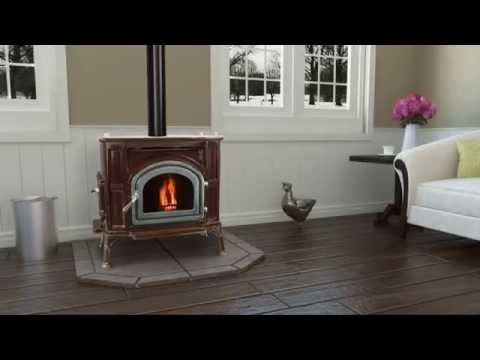 SPC50 Porcelain Enamel Pellet Stove