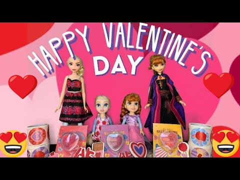 Valentine’s Day 2021!! Elsa and Anna toddlers make their Valentine’s Day Cards 💕