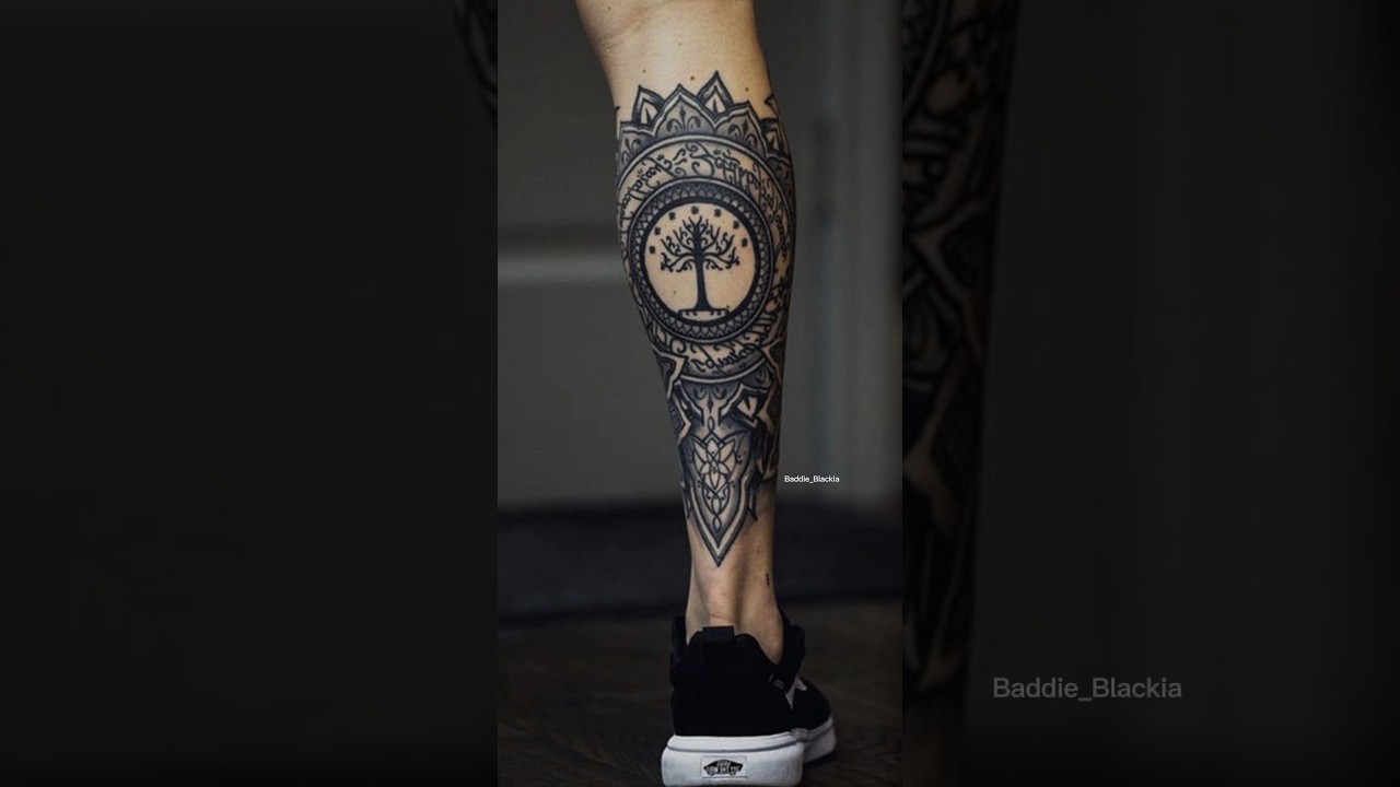 Leg tattoo Idea for Men/Boys 🔥💯 #baddie_blackia #shorts