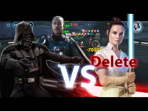 Arena Testing 29 - Vader and Moff Gideon(6Star) Defeat Rey (60 Banners)