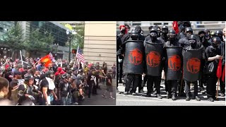 Patriots vs Antifa fighting in US and UK
