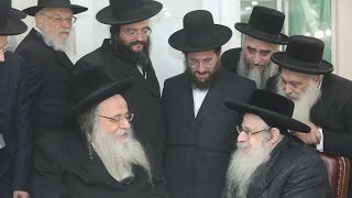 R' Shaul Alter Visits Sanz Klausenburg Rebbe | ראש הישיבה מגור עם האדמו"ר מצאנז קלויזנבורג שליט"א