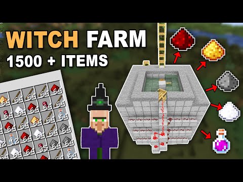 Minecraft Witch Farm Quick Redstone, Glowstone, Potions, & More | Minecraft Survival Episode 04