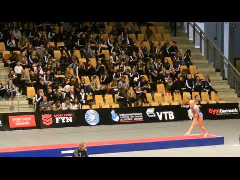 UKR Kateryna Bayeva Prelim 2nd Pass 2015 World Champs Tumbling