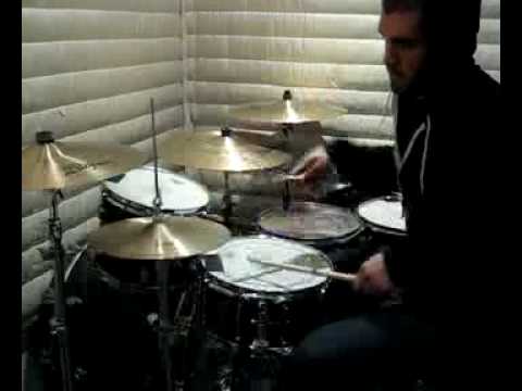Triplet Groove Lick/Fill Performed In a Hoodie on the Drums and Cymbals With Wooden Drumsticks