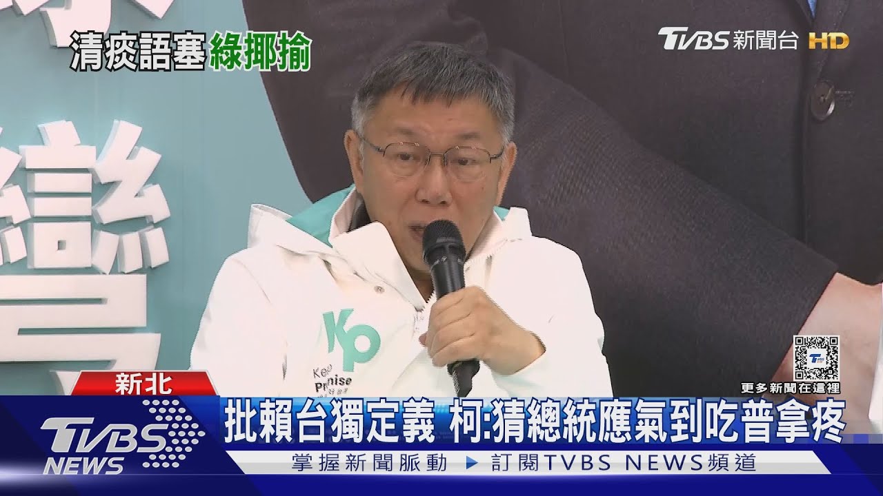 批賴台獨定義 柯:猜總統應氣到吃普拿疼