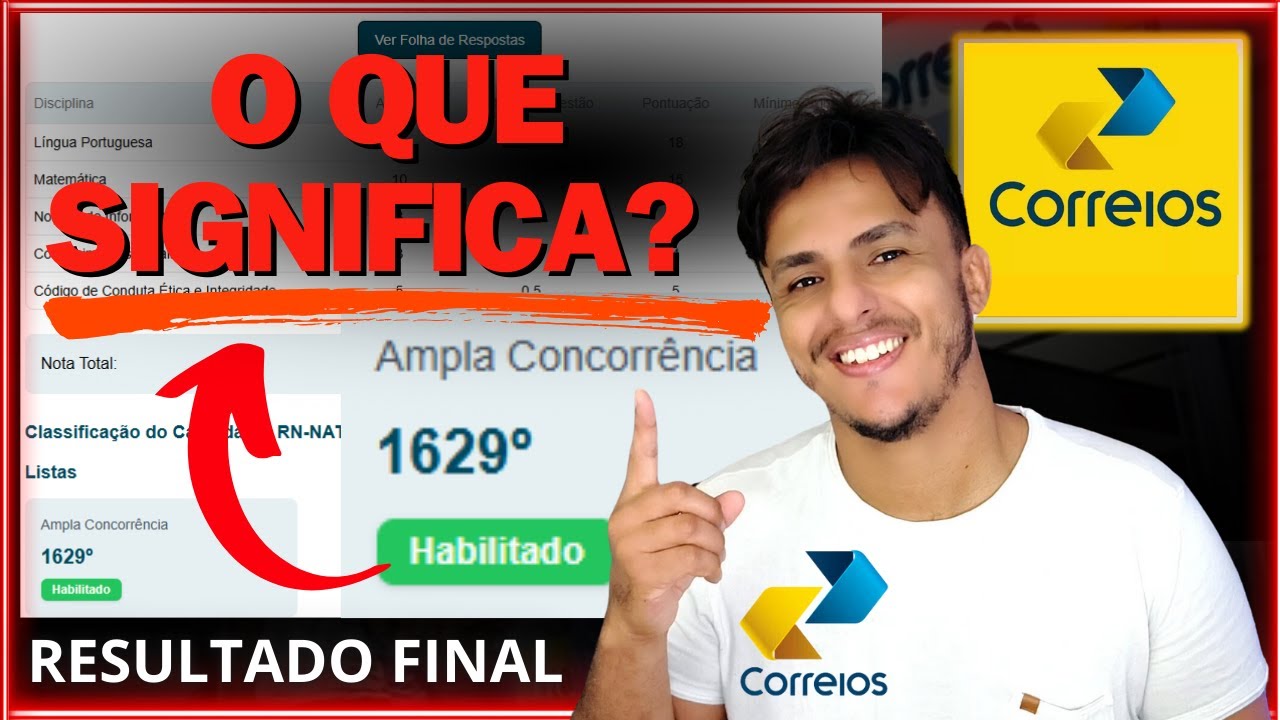 Correios competition final result, what does Classified mean and what is my real position! Correios!