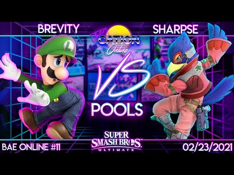 Baecation Online #11 - SSBU Singles - Brevity (Luigi) vs. Sharpse (Falco) - Pools