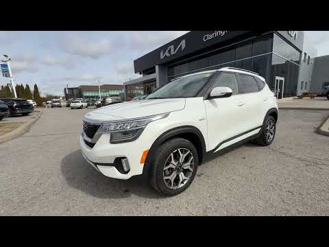 2023 Kia Seltos in White for sale at Clarington Kia in Bowmanville, ON