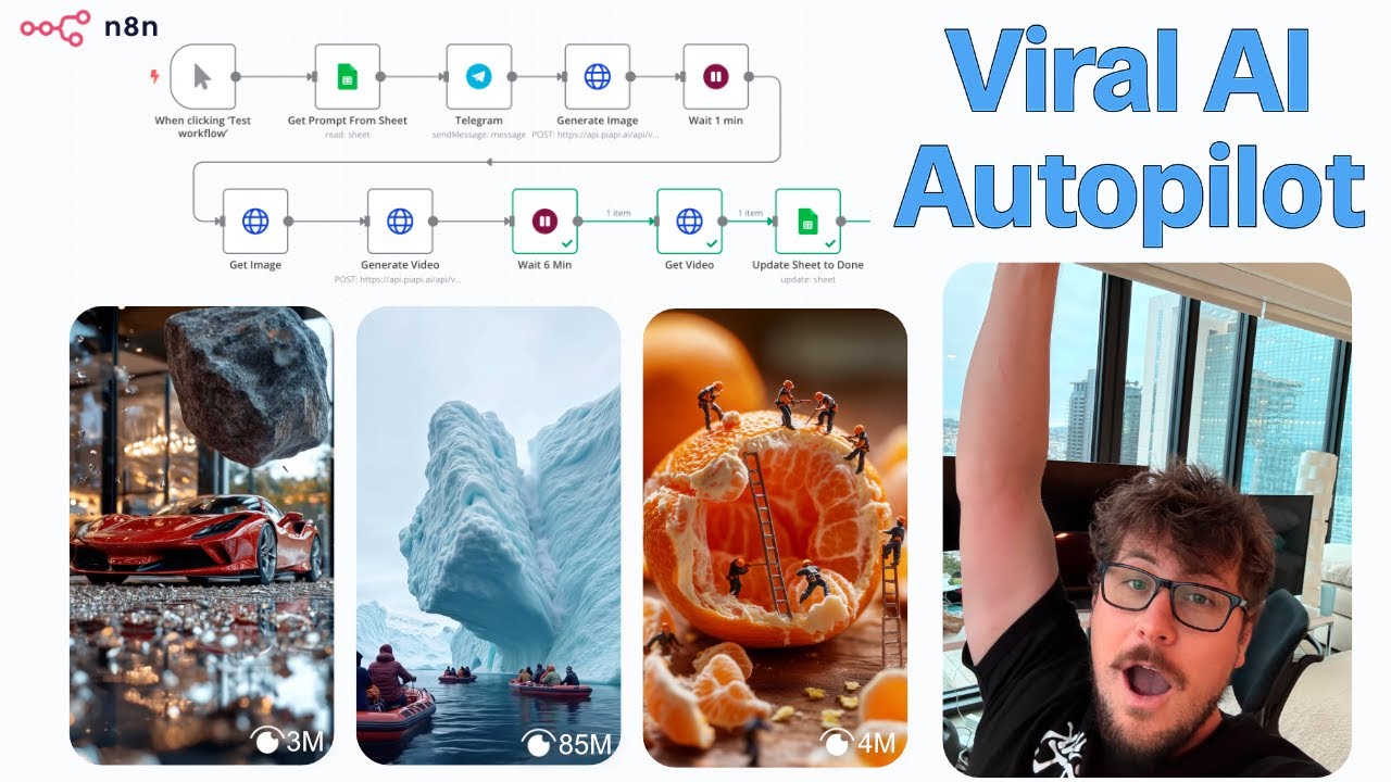 Create Viral AI Videos AUTOMATED with N8N Agent, ChatGPT, and Kling (Beginner No-Code Tutorial)